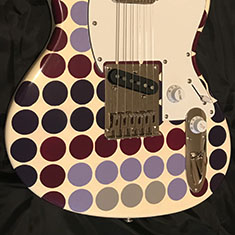 Geometric Dots Hand Painted Guitar